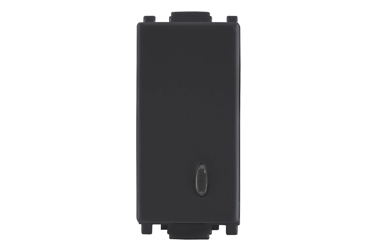 Apagador sencillo con piloto E92102 ALPHA, acabado negro