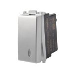 Apagador sencillo con piloto E93102 ALPHA, color silver