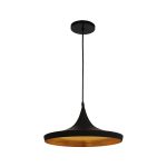 Candil decorativo color negro con naranja para techo