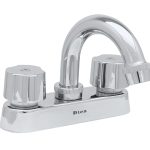 Mezcladora de 4" para lavabo tipo bar con cubiertas y manerales acabado cromo