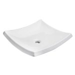 Lavabo cuadrado de sobreponer, Trazzo color blanco