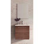 Kit tocador urban con espejo y lavabo 51 x 40 cm color Nogal terracota
