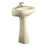 Lavabo con pedestal Austria, 1 taladro color hueso