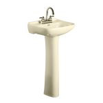 Lavabo con pedestal Cosmo de 4" color hueso