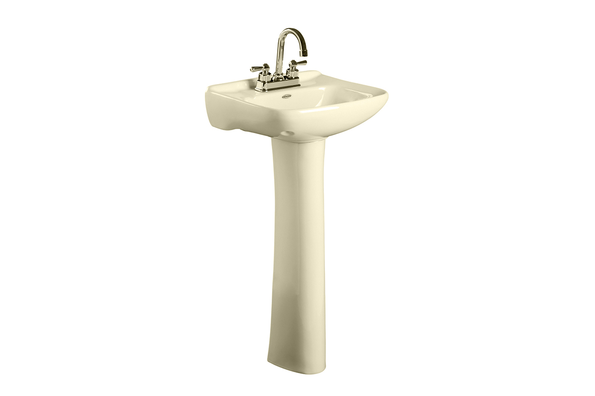 Lavabo con pedestal Cosmo de 4" color hueso