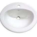 Lavabo de empotrar ovalado para monomando, color blanco
