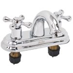 Mezcladora de 4" para lavabo con maneral de cruz cubierta de acero inoxidable