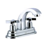Mezcladora de 4" para lavabo con maneral de cruz cubierta de acero inoxidable