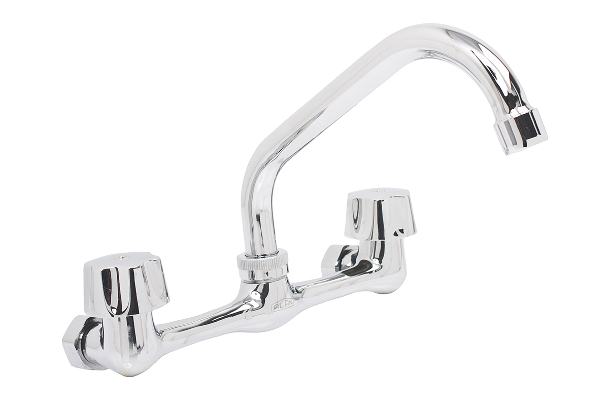 Mezcladora para fregadero a la pared  de 8", modelo 2220, acabado cromo