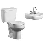 Paquete de inodoro redondo y lavabo Novara color blanco