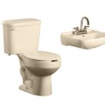 Paquete de inodoro redondo y lavabo Novara color hueso