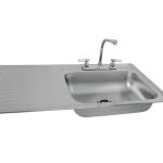 Tarja de empotrar lado izquierdo 101 x 54 cm de acero inoxidable